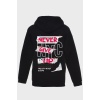 NYC SIRT BASKILI  ÜÇ İPLİK SWEATSHIRT OVERSIZE HOODIE