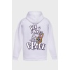 PEACE SIRT BASKILI  ÜÇ İPLİK SWEATSHIRT OVERSIZE HOODIE