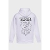 POPEYE SIRT BASKILI  ÜÇ İPLİK SWEATSHIRT OVERSIZE HOODIE