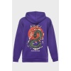 DRAGON SIRT BASKILI  ÜÇ İPLİK SWEATSHIRT OVERSIZE HOODIE