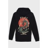 DRAGON SIRT BASKILI  ÜÇ İPLİK SWEATSHIRT OVERSIZE HOODIE