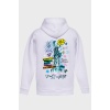 FREEDOM 2 SIRT BASKILI  ÜÇ İPLİK SWEATSHIRT OVERSIZE HOODIE