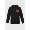 HELLO SIRT BASKILI  ÜÇ İPLİK SWEATSHIRT OVERSIZE HOODIE