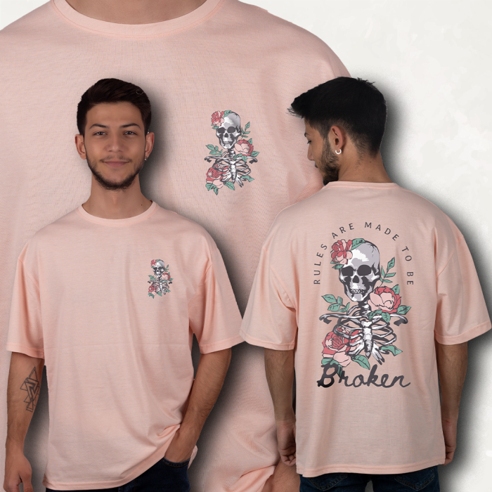 BROKEN FİGÜR BASKILI OVERSIZE T-SHIRT