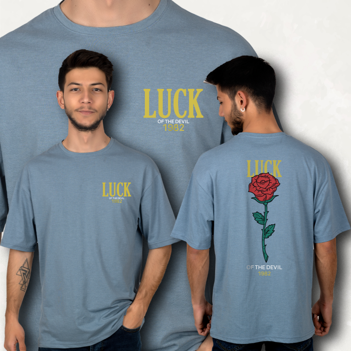 LUCK ROSE FİGÜR BASKILI OVERSIZE T-SHIRT