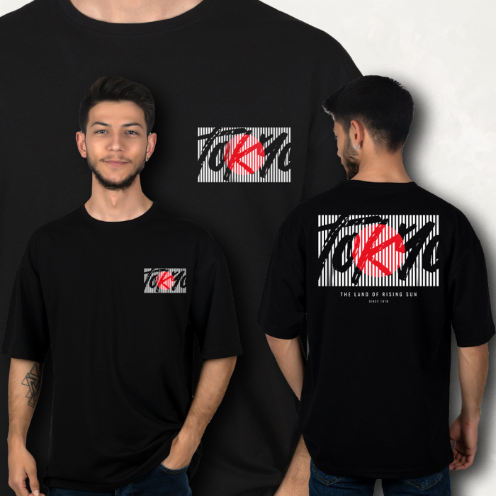 TOKYO FİGÜRLÜ BASKILI OVERSIZE T-SHIRT