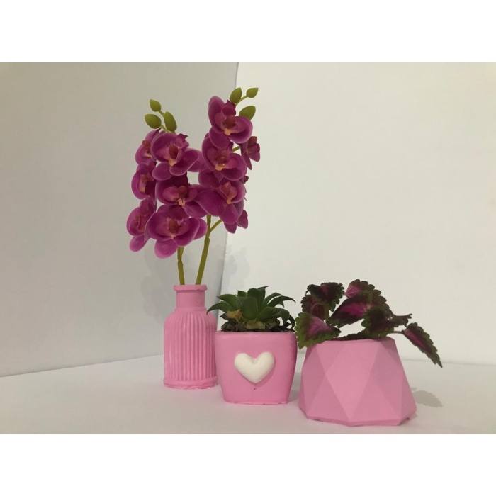 3Lü Set Pembe Saksı