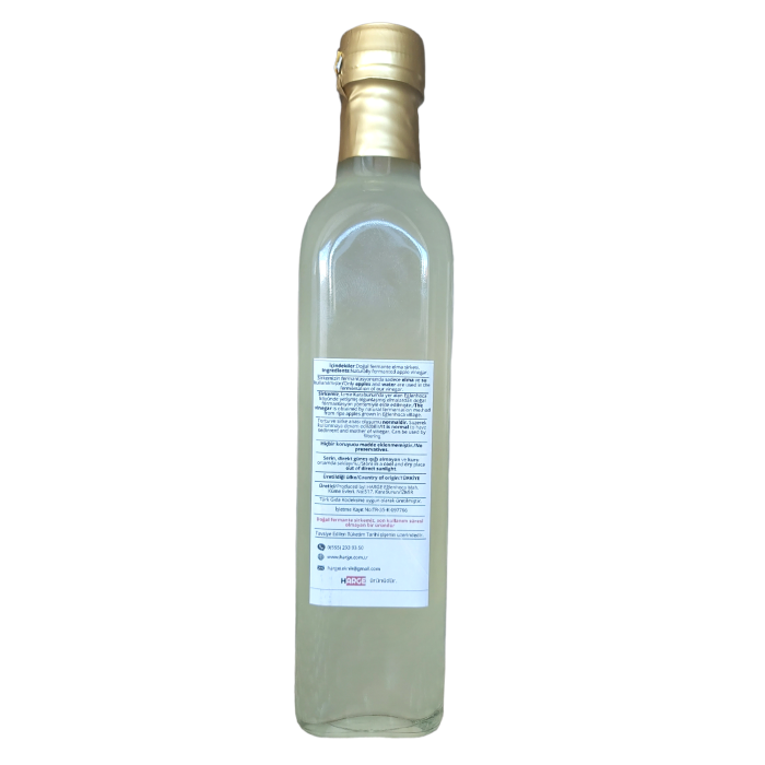 Natural Doğal Elma Sirkesi İçimlik 500ml Cam (2li) %100 Organik