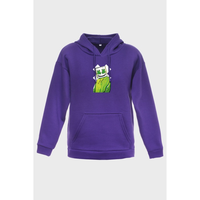 DJ MARSH MİNİMAL BASKILI  ÜÇ İPLİK SWEATSHIRT OVERSIZE HOODIE