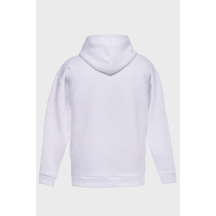 CRİSİS MİNİMAL BASKILI  ÜÇ İPLİK SWEATSHIRT OVERSIZE HOODIE