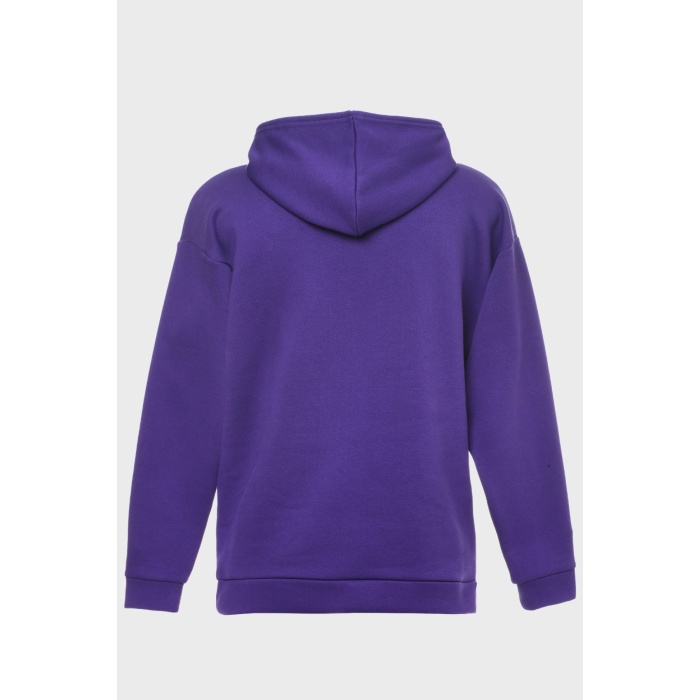 OK  MİNİMAL BASKILI  ÜÇ İPLİK SWEATSHIRT OVERSIZE HOODIE