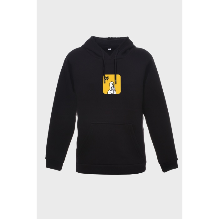 OK  MİNİMAL BASKILI  ÜÇ İPLİK SWEATSHIRT OVERSIZE HOODIE