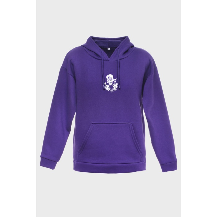 GRAFİTİ MAYMUN  MİNİMAL BASKILI  ÜÇ İPLİK SWEATSHIRT OVERSIZE HOODIE