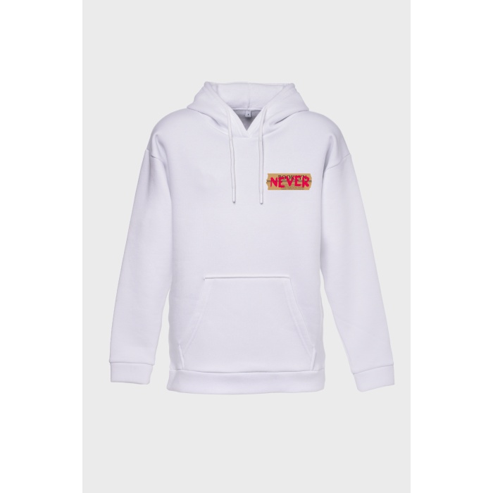 NYC SIRT BASKILI  ÜÇ İPLİK SWEATSHIRT OVERSIZE HOODIE