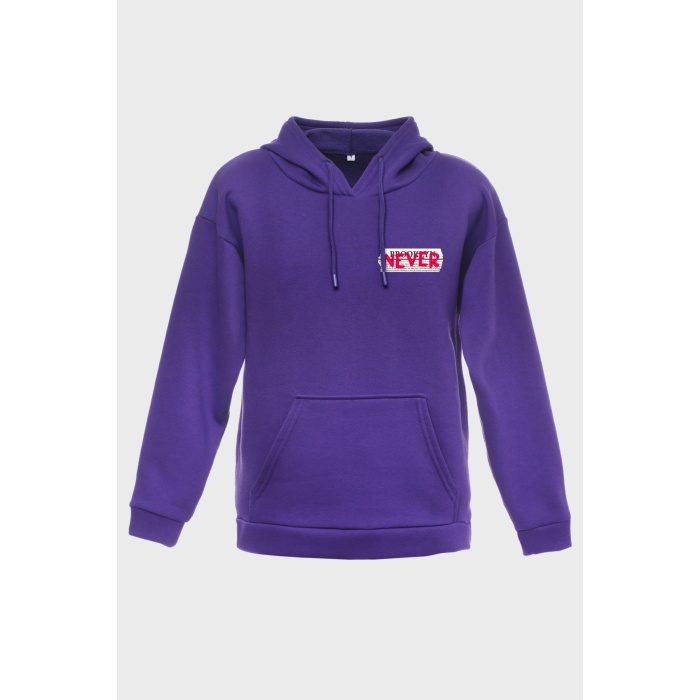 NYC SIRT BASKILI  ÜÇ İPLİK SWEATSHIRT OVERSIZE HOODIE