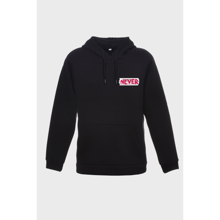 NYC SIRT BASKILI  ÜÇ İPLİK SWEATSHIRT OVERSIZE HOODIE