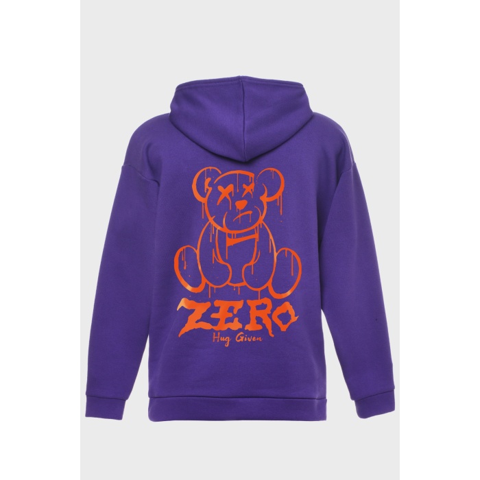 ZERO HUG GİVEN SIRT BASKILI  ÜÇ İPLİK SWEATSHIRT OVERSIZE HOODIE