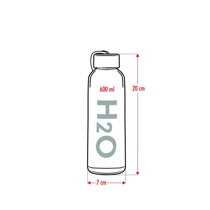 H2o Borosilikat Cam Matara Bambu Vakum Kapaklı Su Şişesi Suluk Kumaş Kılıf Hediyeli 600 ML