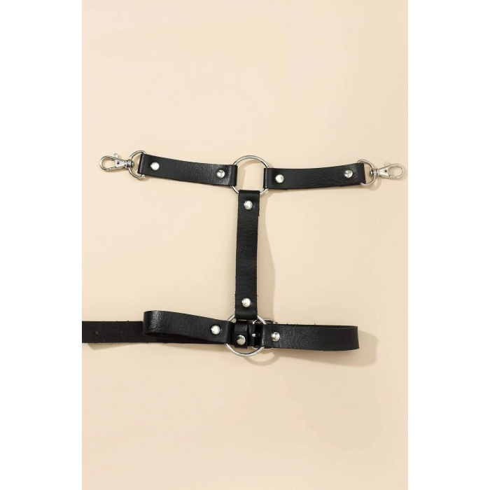 Tek Bacak Deri Jartiyer Harness - APFT962