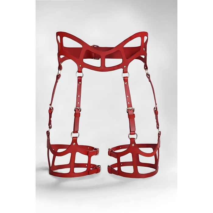 Seksi Deri Jartiyer Harness, Gotik Jartiyer Harness - APFT1158