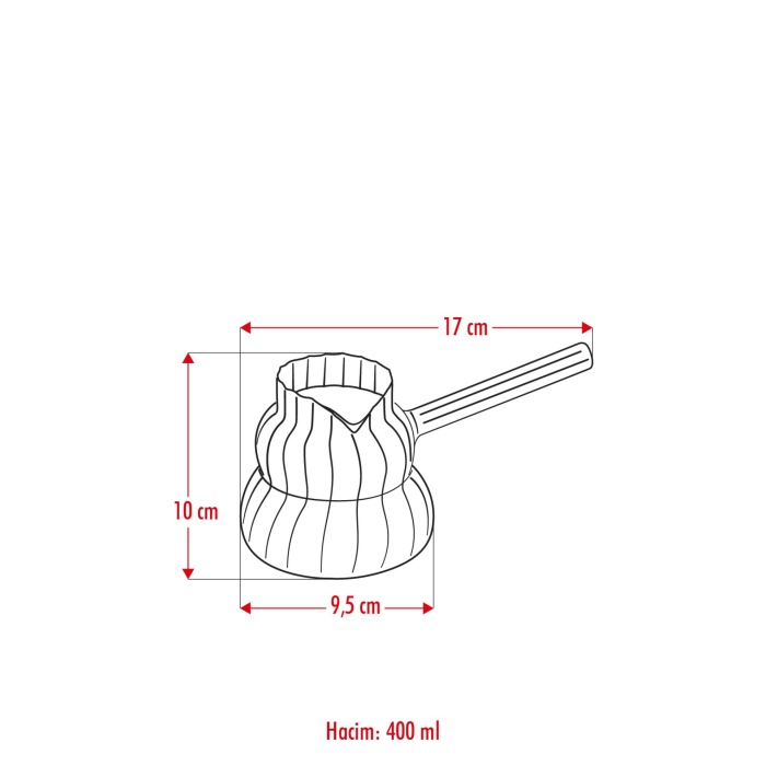 Isıya Dayanıklı Ocakta Kullanmaya Uygun Lüks Borosilikat Cam Cezve 400 Ml