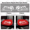 2 Ad Sports Damalı Bayrak Dikiz Ayna Beyaz Sticker, Araba Etiket, Tuning, Aksesuar, Modifiye, Arma,