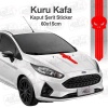 Kuru Kafa Sport Kaput Şerit Kırmızı Oto Sticker, Etiket, Araba, Aksesuar, Tuning, Modifiye