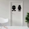 Şık Kadın ve Erkek Kafa Silüetli Wc Dekoratif Kapı Sticker, Çıkartma