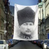 Kalpaklı Gazi Mustafa Kemal Atatürk - Siyah Beyaz Portre - Poster Bayrak ATA30