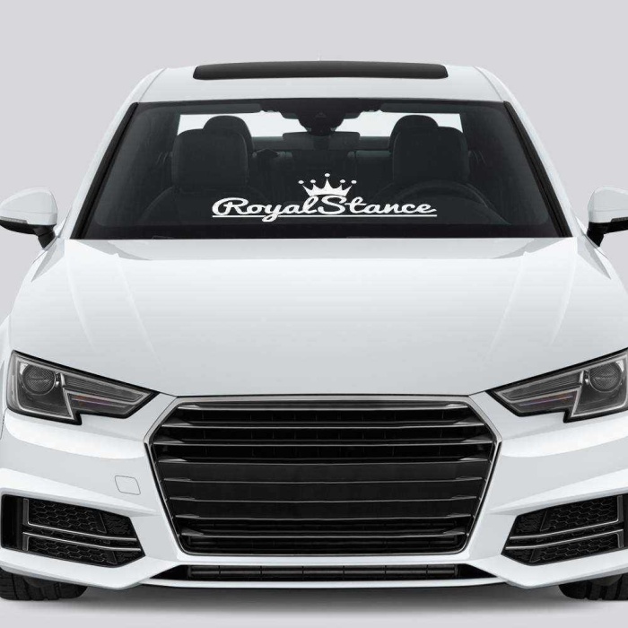 Taçlı Stance Royal Yazılı Sticker, Oto, Araba, Araç, Etiket, Aksesuar, Tuning, Modifiye, Arma Beyaz