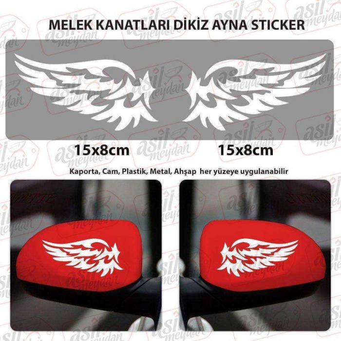 Melek Kanatları Dikiz Ayna Beyaz Sticker, Araba, Oto, Etiket, Tuning, Aksesuar, Modifiye, Arma,