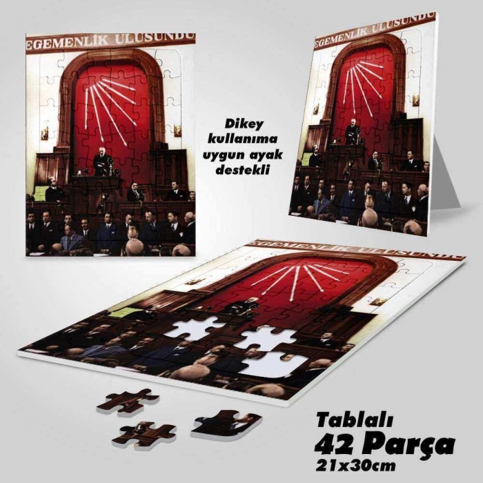 Mustafa Kemal Atatürk-Meclis Konuşması- Yapboz -Ayak Destekli Çerçeveli 42 Parça Puzzle