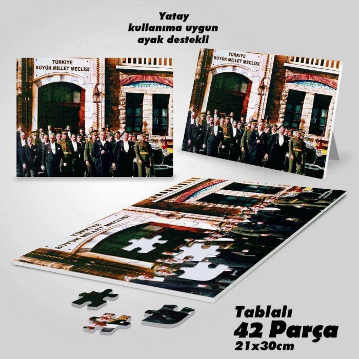 Asil Hobi Atatürk -Türkiye Büyük Millet Meclisi - Yapboz -Ayak Destekli Çerçeveli 42 Parça Puzzle