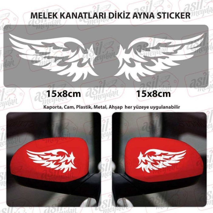 Melek Kanatları Dikiz Ayna Beyaz Sticker, Araba, Oto, Etiket, Tuning, Aksesuar, Modifiye, Arma,