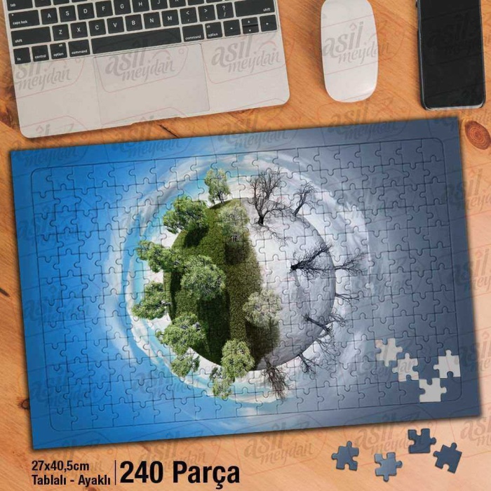 Asil Hobi Yaz - Kış Bitki Örtüsü - Evren - Doğa Yapboz - Ayak Destekli Çerçeveli 240 Parça Puzzle