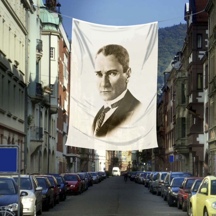 Mustafa Kemal Atatürk Portre Cephe Poster Bayrak ATA31