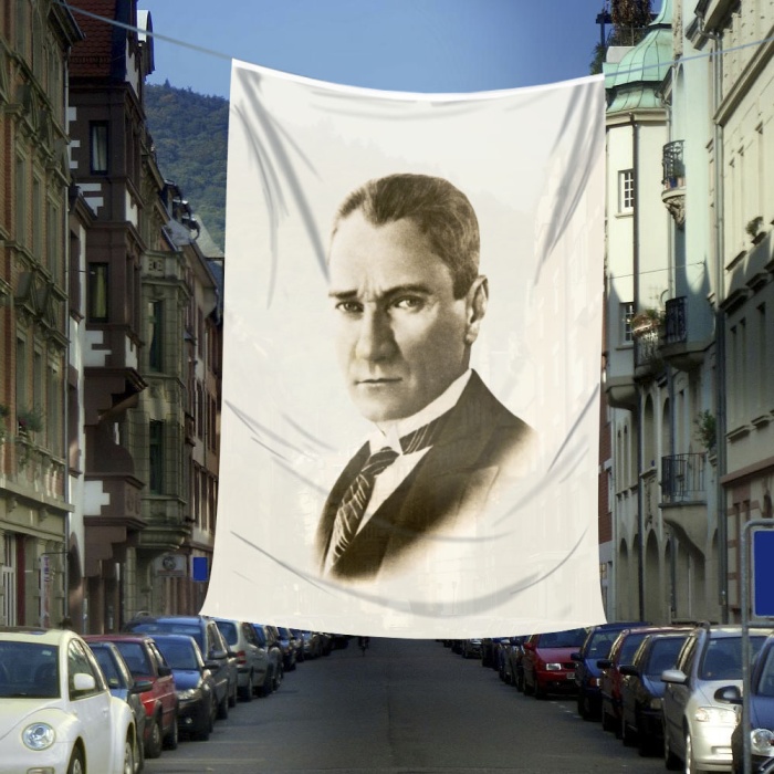 Mustafa Kemal Atatürk Portre Cephe Poster Bayrak ATA31