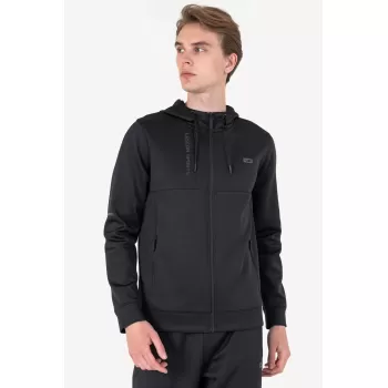 Lescon Siyah Erkek Fermuarlı Kapüşonlu Sweatshirt 23N-1133