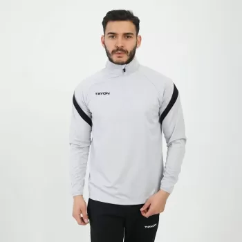 TRYON / ANTRENMAN SWEAT EVO PRO YARI FERMUAR GRİ-SİYAH