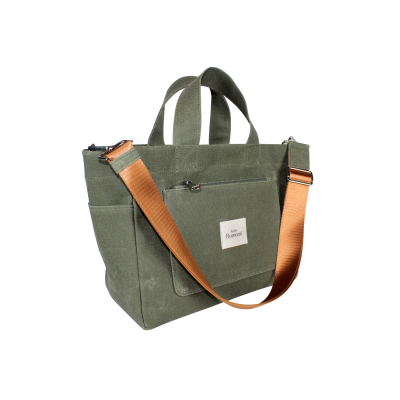 Hishi Tote Bag Khaki Mumlu Kanvas Çanta