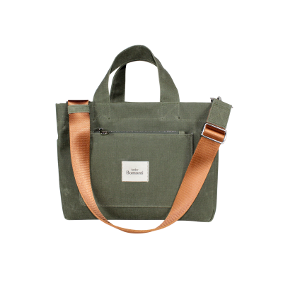 Hishi Tote Bag Khaki Mumlu Kanvas Çanta