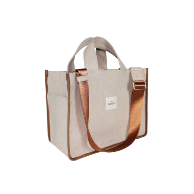 Hishi Rj Tote Bag Beige Kanvas Çanta