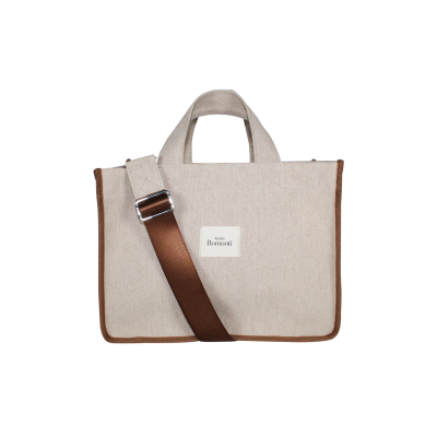 Hishi Rj Tote Bag Beige Kanvas Çanta