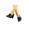 Hakiki Deri Klasik Topuklu Kadın Ayakkabı Siyah