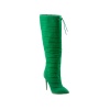 Waterproof Kumaşlı Topuklu Kadın Çizme Yeşil