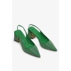 Sviesa Kadın Parlak Taşlı Yeşil Kalın Topuk Stiletto