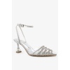 Cındy Model 8 cm Şeffaf Gümüş Taşlı Kadın Topuklu Ayakkabı