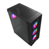 FSP CMT395A Mid Tower, 850W 80+ Bronze, Siyah, Temperli Cam, RGB, ATX GAMING KASA