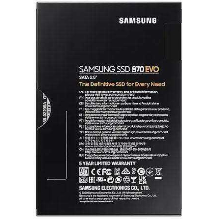 2TB SAMSUNG 870 560/530MB/s EVO MZ-77E2T0BW SSD (Resmi Distribütör Garantili)