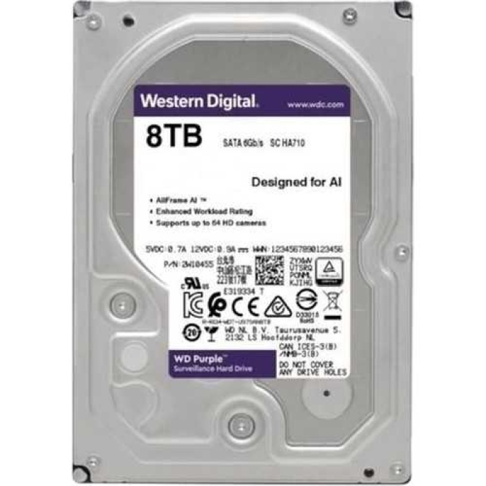 Wd 8Tb Purple WD84PURZ 5640RPM 128MB 7x24 Güvenlik Harddisk